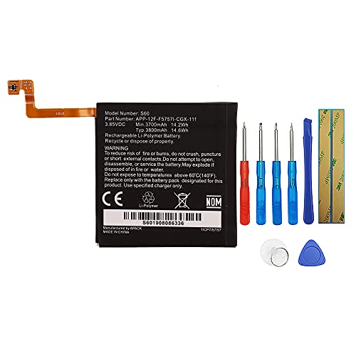 Swark Batería compatible con Caterpillar CAT S60 APP-12F-F5757I-CGX-111 con herramientas