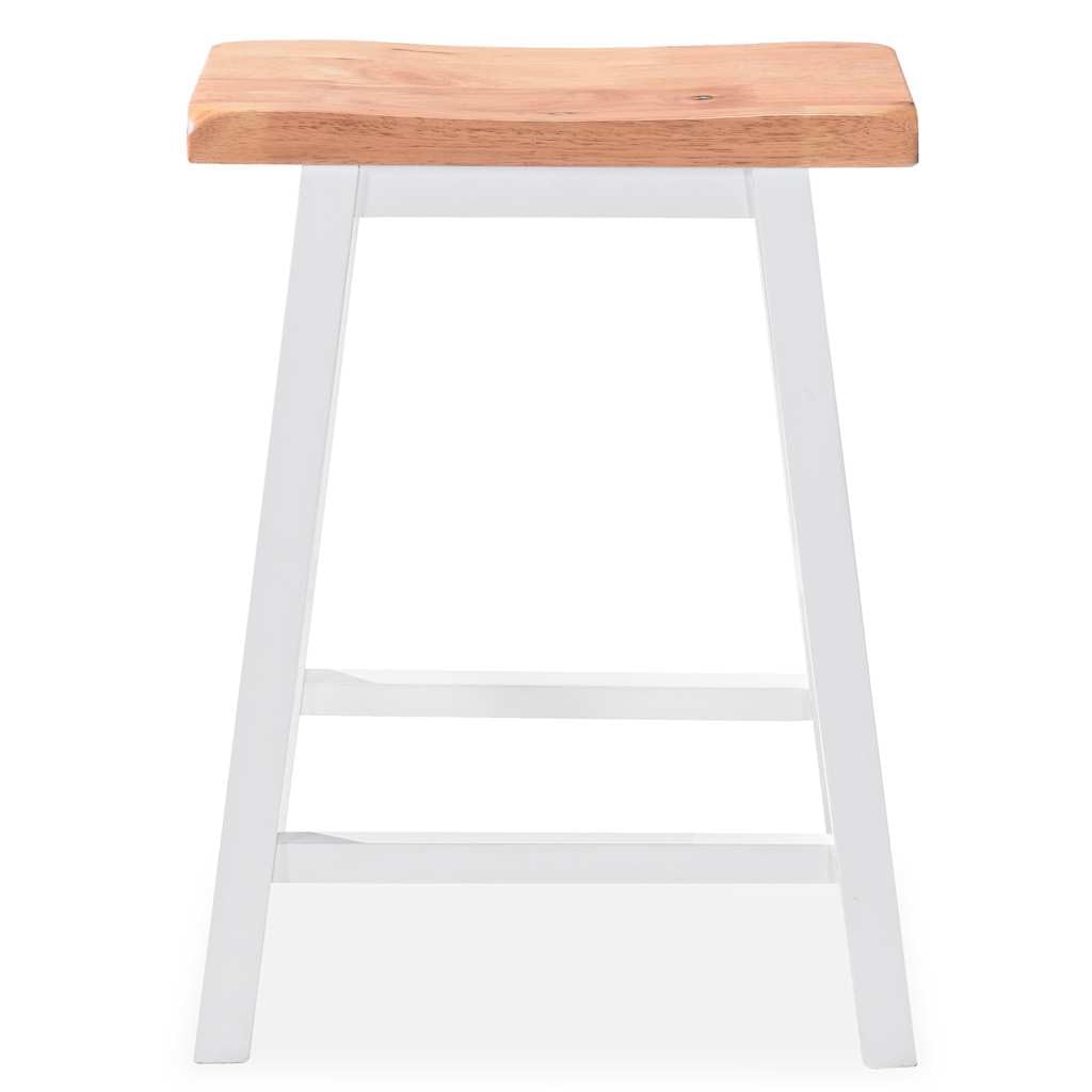 Juego de 3 barras de madera de DM y madera de caucho blanco, compacto con mesa de bar de 108 x 48 x 90,8 cm y 2 taburetes ergonómicos, juego de muebles para comedor y salón