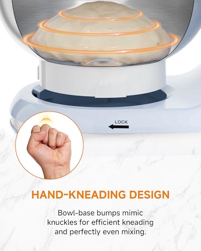Image of Stand Mixer, 3.4QT Mixers Kitchen Electric Stand Mixer, 6+P Speed 3-In-1 Kitchen Mixer with Whisk, Dough Hook, Flat Beater, Splash Guard for Baking, Cheesecake, Bread in Small Kitchen(Blue)