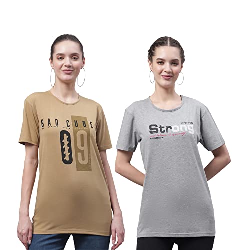 Image of Mack JONNEY Regular Fit Multicolor Women Tshirts(Pack of 2-MACK634292)