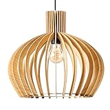 draadwerk Hängeleuchte aus Birken-Schichtholz, E27 Fassung, 1,8m Kabel, Holzlamellen Design