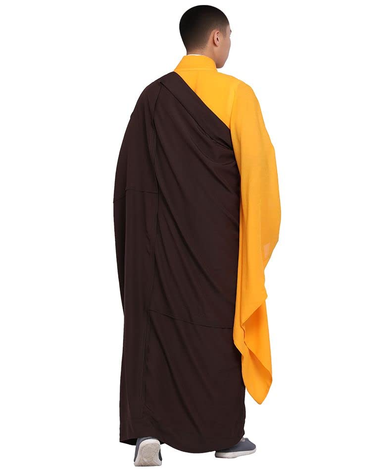Unisex Buddhist Buddha Cassock Kesa Robe Zen Lay Monk Kung Fu Suits Gown (Color : Wu yi, Size : XX-Large)4