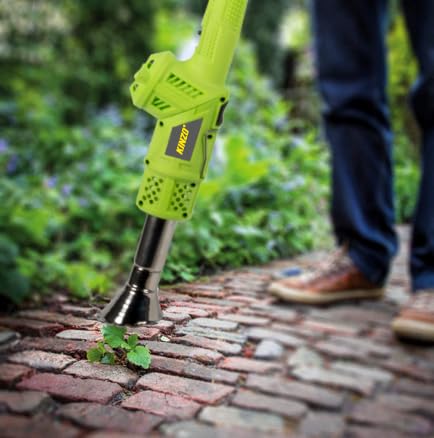 Kinzo Garden 3-in-1 Unkrautvernichter - Gartenwerkzeug Unkrautentferner - Elektrischen Unkrautbrenner, Abflammgerät und BBQ Grillzünder für Garten, Terrasse bis zu 360℃- 2000 Watt Grün