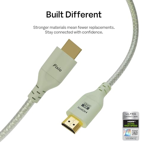 Image of Pixio PX248 Wave Mint Green 24 inch 200Hz 1080p Fast IPS Panel 1ms GTG Gaming Monitor with Mint Green HDMI 2.1 Cable Ultra Certified Ultra High Speed 10FT 8K 60Hz 4K 120Hz Nylon Braided