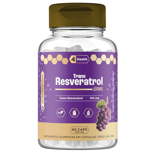Resveratrol Trans Resveratrol 100mg 60 Cápsulas - Tecnologia Americana - 4 Health