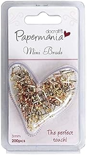 docrafts,PMA 3741104 Mini Brads Metallic, Assorted Gloss (Pack of 200)