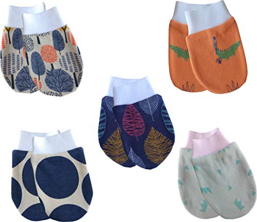 TOBY mittens and booties for new born baby Set | mittens for new born baby 0-6 months| Useful Baby Shower Gift | Infant Apron | Soft New Born Cotton | White colour Hand Gloves and Socks- 3 Sets
