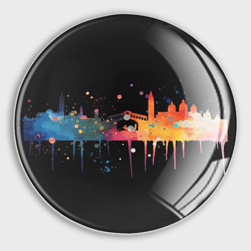 Freecustom Skyline - Imanes magnéticos para refrigerador, para nevera, vacaciones, momentos, vidrio, pequeños imanes de paisaje urbano, imanes divertidos para escuela, hogar, cocina, oficina, profesor
