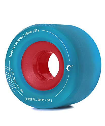 Fireball Tinder 60mm Longboard Wheels 81a - USA Made Soft Wheels for Skateboard...