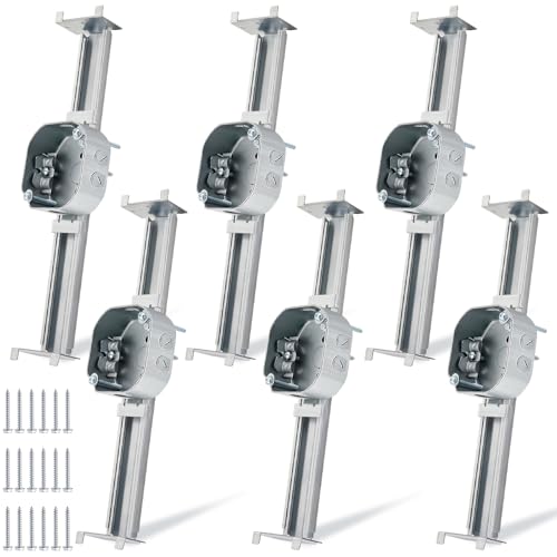 Image of Tandefio 6 Pcs Adjustable Ceiling Fan Bracket Ceiling Mounting Bracket Electrical Box for Fans and Light Fixtures, 14.7 Inches in Length