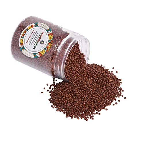 Image of Mandala Crafts 8 /0 Glass Seed Beads for Beadwork - 6000 Pcs 3mm Brown Round Small Rocaille Beads for Jewelry Making, Necklace Bracelet Earring Craft Supplies