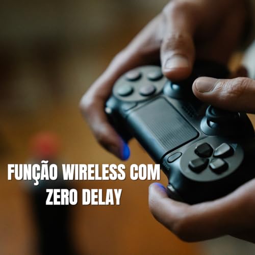 Controle PS4 Bluetooth Sem Fio Wireless DualShock: Compatível com PC, Computador, Console PS4, PS4 S