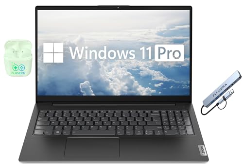 Lenovo V15 G4 15.6" FHD Laptop Computer, 24GB RAM 1.5TB Storage (1TB SSD+512GB Docking Station Set), 8-Cores AMD Ryzen 7, Windows 11 Pro with Microsoft Office Included, PLUSERA Earphones, Black