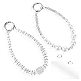 2 Pcs Pearl Phone Wrist Strap with Tether Tab, Detachable Phone Bracelet Strap, Pearl Beaded Phone Wristlet Strap for Phone Case, Anti-Loss Cell Phone Bracelet Wristlet for Wallet Camera Charm