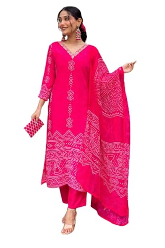 Image of MITZO Kurta Sets for Woman || Kurta Sets for Women Cotton || Women Kurta Sets with Dupatta Cotton || Kurti Pant Set with Dupatta