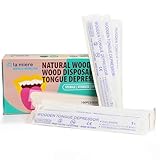 LA MIERE 100P Wood Tongue Depressors Sterile, Large Applicator Sticks, 6" Tongue Depressors Wood Individually Wrapped, Sterile