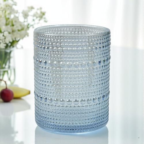 Image of Kookee Jupiter Vintage Hobnail Bubble Glass Double Old Fashioned Whiskey Tumblers | Cocktail Drinking Glasses for Dinner Parties | Set of 6 | 300ml (12223)