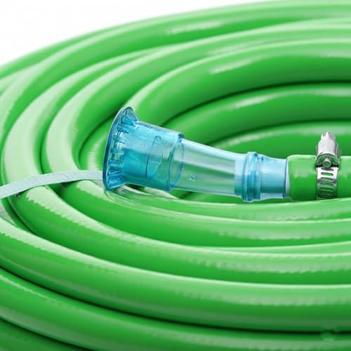 Image of PulGos 𝟏𝟓 𝐌𝐞𝐭𝐞𝐫 Pack of 1 Heavy Duty PVC Garden Hose Pipe with Tap Adapter & 3 Clamps | Flexible, Latex core, Leak-Resistant Water Pipe for Gardening, Car Washing, Lawn Care & Outdoor Use