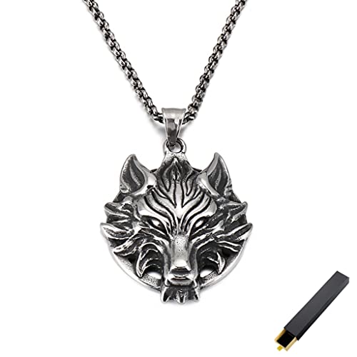 Pendentif loup viking et sa chaîne pour parfaire un déguisement d'Halloween