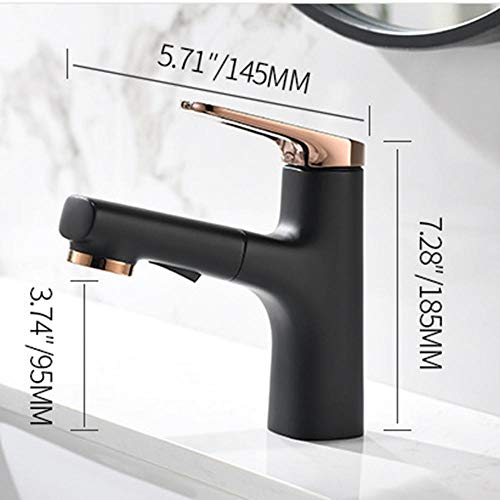 Robinet de lavabo rétractable avec pistolet spray pour salle de bain - 7