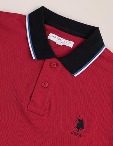 Image of U.S. Polo ASSN. Solid Slim Fit Polo T Shirts for Men - 100% Cotton, Half Sleeve Mens Tshirt
