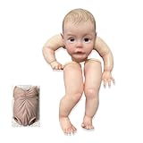 Ardol 24 Inches Already Painted Realistic Reborn Doll Parts Awake Lifelike Newborn Baby Detailed Painting with Visible Veins Eyes Cloth Body Included