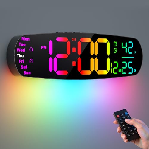 ANALOI Digital Wall Clock,14.4 inch Large Display Digital Wall Clock...