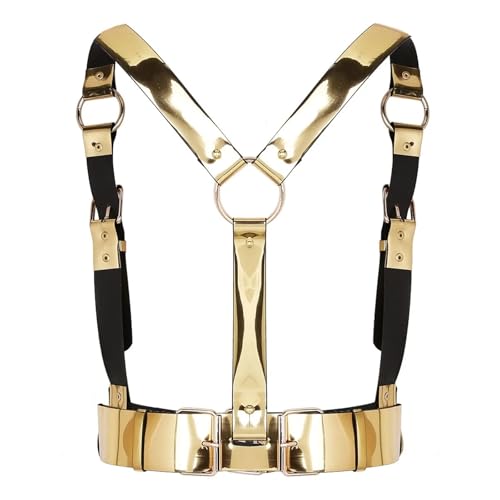 Harness For Mens Womens Hot Punk Waist Braces Leather Y Shape Body Waist Belts With Metal O-rings Cosplay Bar Costume