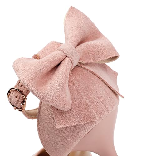 Inornever Womens Bow Heels Closed Toe Pointed Toe Kitten Heels Bow Tie Back Sexy Stiletto Ankle Strap Wedding Dress Pumps Shoes4