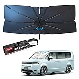 【メーカー直営】【2025改良型】Mozan ホンダ 新型 ステップワゴン RP6/7/8 専用 傘型サンシェード フロントガラス シェード AIR SPADA 2022年5月-現行 10本骨 ガラス繊維 360°回転可能 傘柄が曲がる パラソル 傘式 UVカット 日よけ 遮光 断熱 仮眠 収納袋付き 駐車 車中泊 プライバシー保護 ワンタッチ収納 取付簡単 コンパクト 内装パーツ