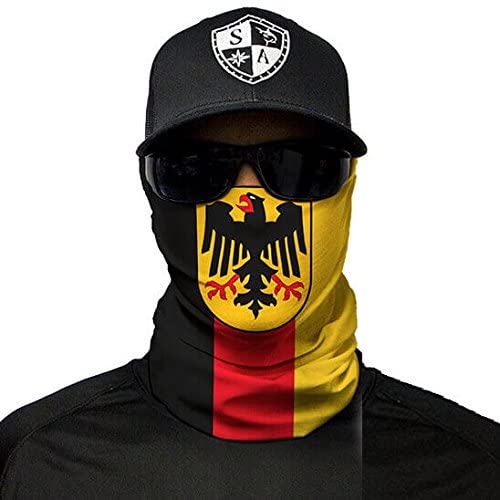 SA Fishing Face Shield Halstuch - viele verschiedene Designs - Multifunktionstuch Schutzmaske Totenkopf Schal Gesichtsmaske Sturmhaube Bandana Ski Motorrad - German Flag