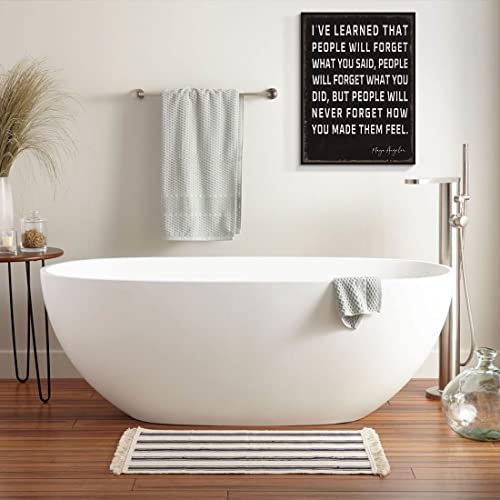 Wowgoomo Retro Inspirational Canvas Wall Art Maya Angelou Quotes I've Learned That People Will Never Forget How You Made Them Feel Motivational Positive Painting Wall Decor For Home Office Framed Gift #TOP3