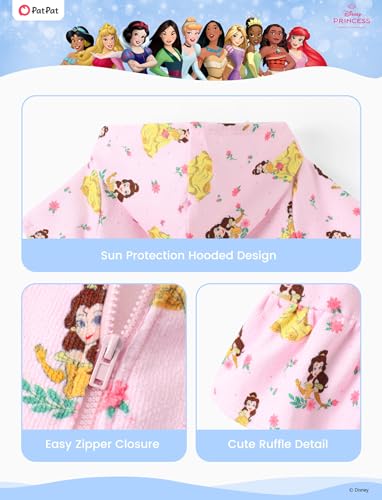 Image of Disney Princess Frozen Stitch Marvel Minnie Girl Swim Cover Up Terry Cloth Swimsuit Coverup Zip-up Bathing Suit Wrap Hooded