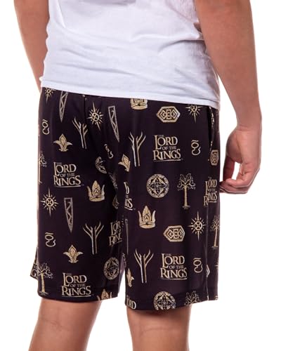The Lord of The Rings Pajamas Men's Tree of Gondor Crown Rune PJ Lounge Shorts4