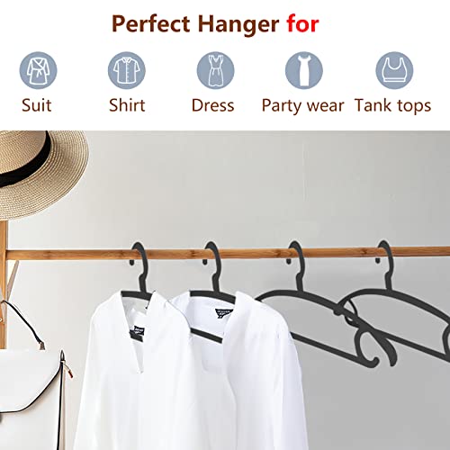 Dedu Plastic Clothes Hangers Space Saving Extra Wide Shoulder, Coat Hangers For Closet Heavy Duty 360° Rotate, Standard Plastic Hangers Black 36 Pack Ideal For Everyday Use #TOP6