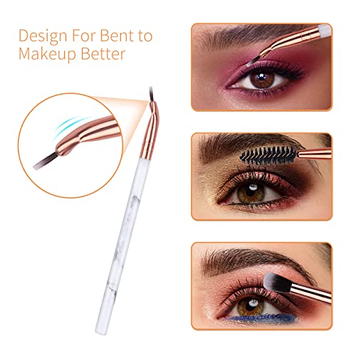 Eye Makeup Brushes Set DUAIU 16Pcs Eyeshadow brushes Premium Synthetic Makeup Brushes Eyebrow Eyeliner Blending Marble Handle Brushes Sets with Pink Cosmetic Bag - Image 4