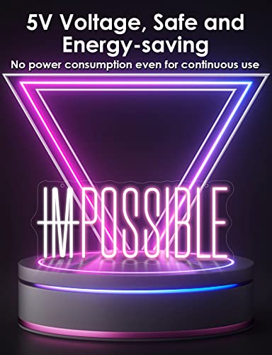 I'm Possible Led Neon Sign, 5 Brightness Adjustable Neon Signs For Wall Decor, Light Up Signs For Wall Decor, Led Neon Light Sign For Bedroom Decor, Gym Room, Office Room Decor #TOP1