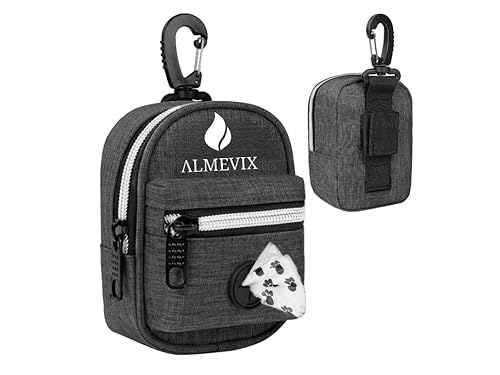 Almevix Soporte Para Bolsa De Excrementos De Perro Para Correa, Dispensador De Bolsas De Residuos De Mascotas Para Perros Con Clip, Para Caminar Cachorros, Viajes, Paseos Imprescindible. Gris Carbon
