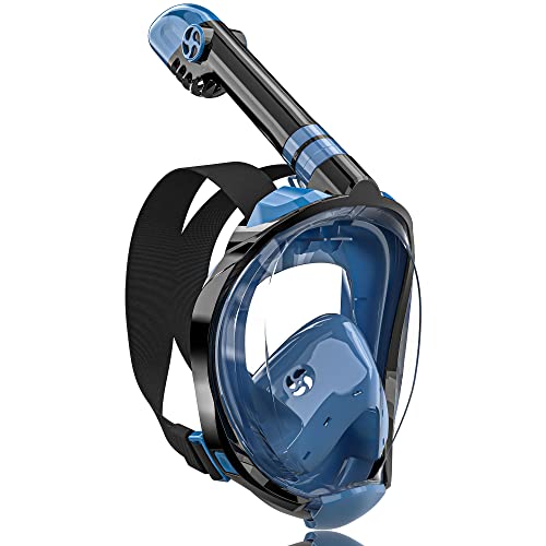 QingSong Full Face Snorkel Mask for Adults, Snorkeling Gear with Camera ...
