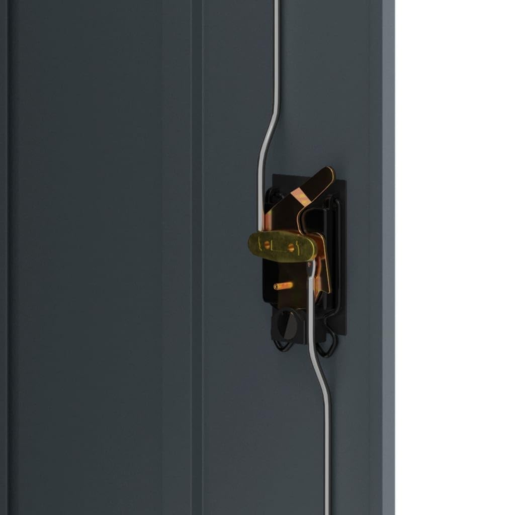 Stabiler Aktenschrank aus Stahl in Anthrazit 90x40x105 cm, Einfach zu montierender Büroschrank mit 2 verstellbaren Einlegeböden, Aktenschrank mit Zwei Türen für Büro zur