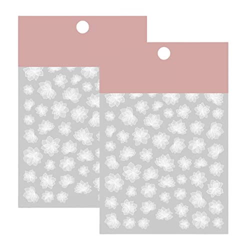 Tphaelay FBA-TPMJTZ-AHA-023 Night Sky Nail Art Sticker Decals 3D White Flowers Pattern Nail Tips Semi Transparent Design Fashion Charm Diy Toenails Nail Tattoos thumb #4