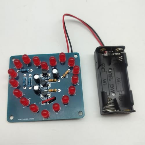 Kit fai da te con lampada lampeggiante a forma di cuore, kit di saldatura elettronica a 18 LED per principianti, progetto di circuito lampeggiante, strumento educativo di apprendimento STEM per