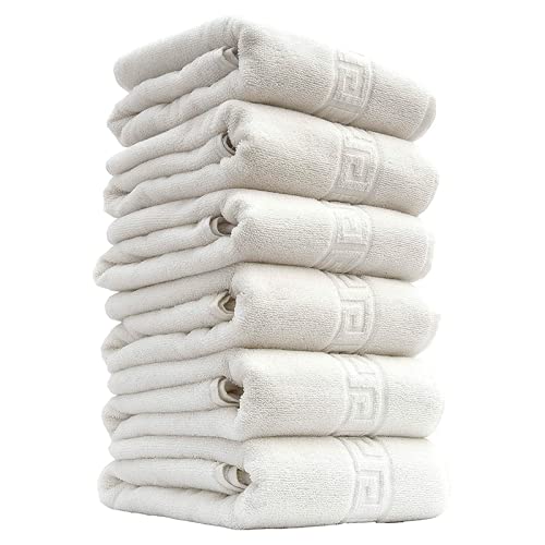 Elige ADP Home - Pack de 6 Und. Toalla Greca, 100% ALGODÓN, Textil para HOSTELERÍA, (Blanco, 100 X 150 CM)