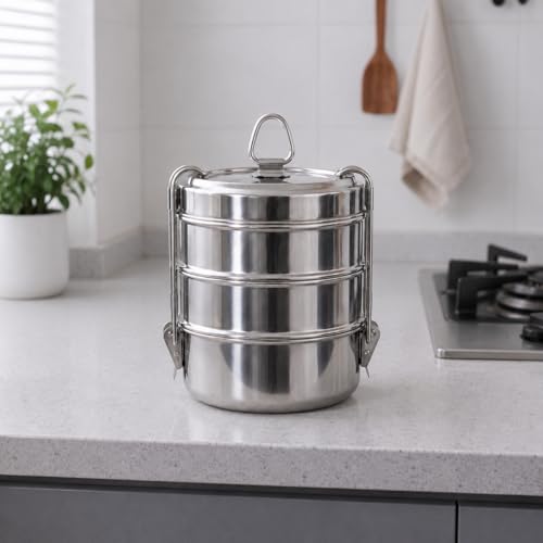 Image of Stainless Steel 3 Tier Container Lunch Box