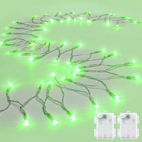 String Lights Outdoor Waterproof 9.8ft 30 LED, Green Battery Operated