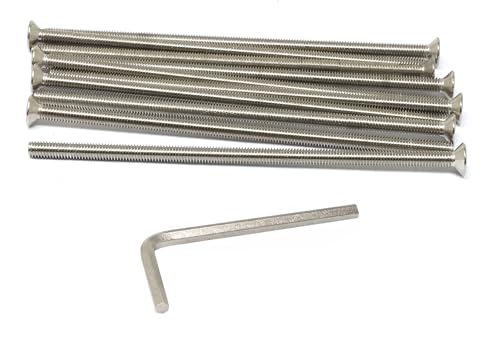 iexcell 10 Pcs M6 x 150mm Thread Pitch 1 mm Stainless Steel 304 Hex Socket Flat Head Cap Screws Bolts Kit