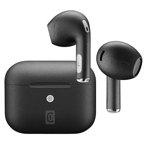 cellularline | CRYSTAL | Auricolari TWS Bluetooth 5.0 Wireless In-Ear con Custodia di Ricarica – Environment Noise Cancelling – Talk Time: 3.5 ore – Ricarica : 1.5 ore – Portata: 10mt – Nero