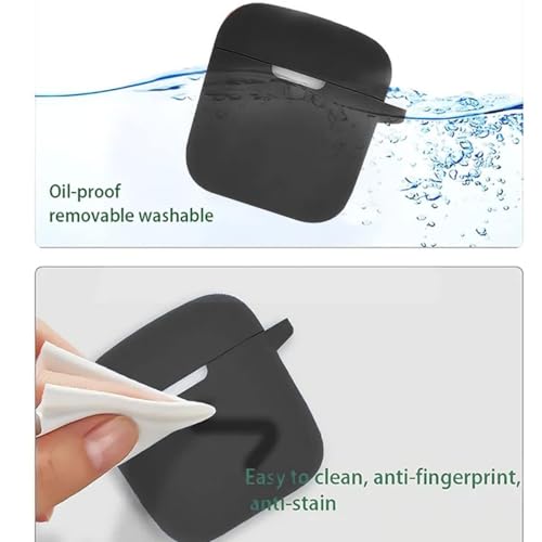 Image of INEFABLE Case Cover Compatible with Boat Airdopes 131, Soft Silicone Skin Case Cover Shock-Absorbing Protective Case with Keychain - Pack of 1 (Black)