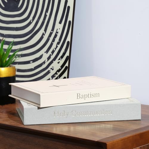 Neatmeat Decorative Books for Home Decor – Faux Book Set with Hidden Storage – Neutral Coffee Table Books for Living Room, Entryway, Bookshelf Styling – Christian Home Decor