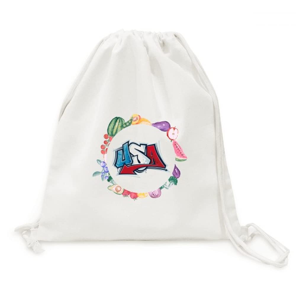 Sac en tissu pliable graffiti américain pour fruits et légumes - 6